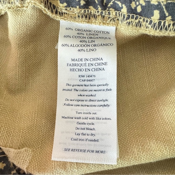 Faherty Organic Cotton Linen Canvas Trouser Chino Pants Wide Leg Safari Size 6 - Picture 8 of 9